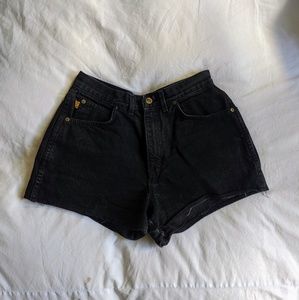 '90s black denim high waisted shorts